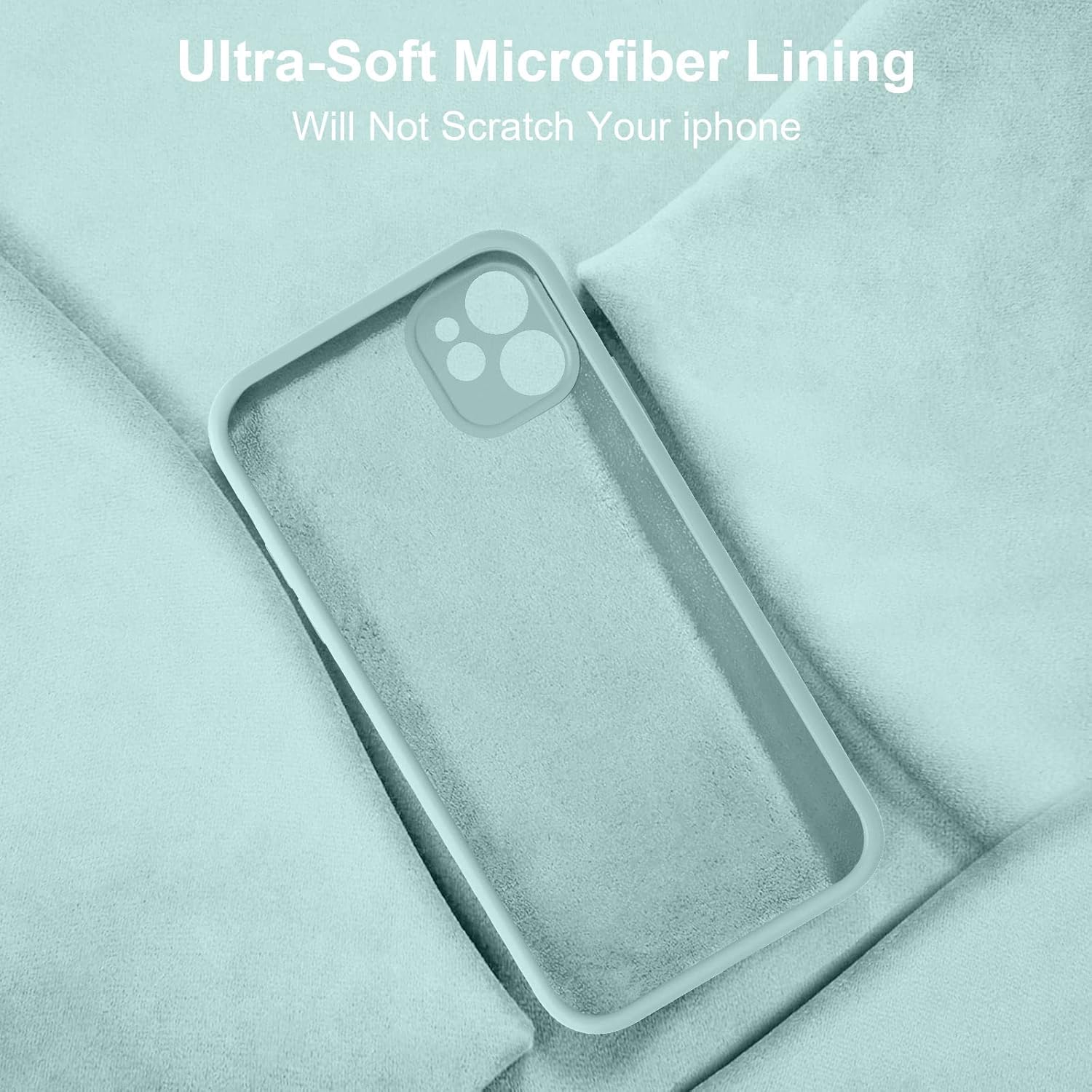 Vooii Compatible con iPhone 11, silicona líquida mejorada con bordes cuadrados, protección de la cámara, forro de microfibra antiarañazos suave,