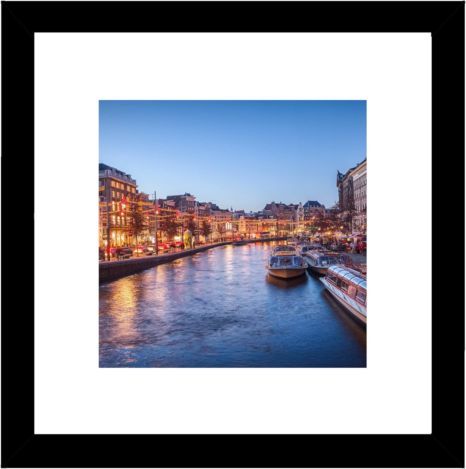Marco de fotos negro de 18 x 18 pulgadas con paspartú de 12 x 12 pulgadas, gran regalo, tapete para fotos o páginas de álbumes de recortes, incluye