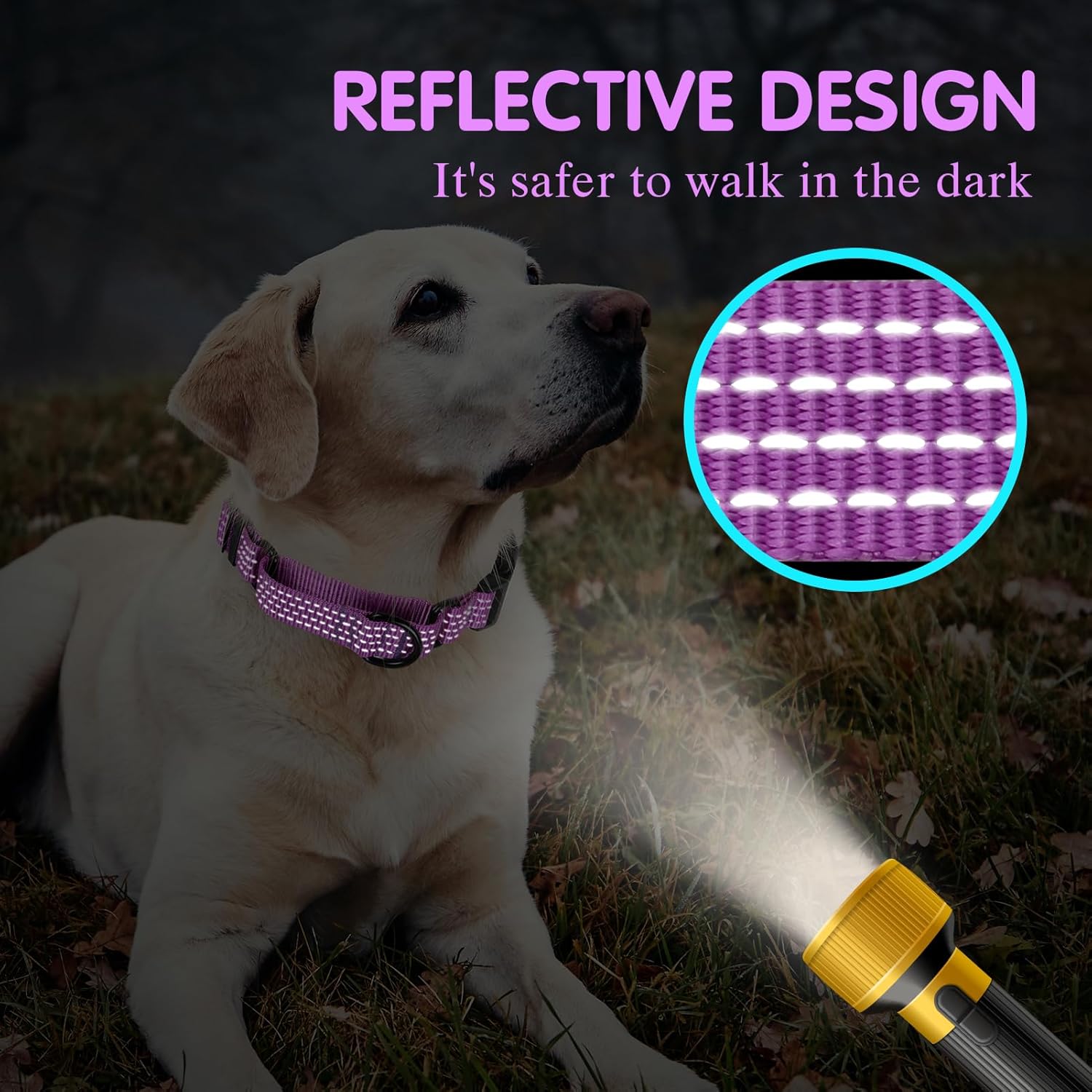 Collar Martingale para perros de entrenamiento, 1 unidad, collares reflectantes ajustables con hebilla, sin tirones, evita que se resbalen para
