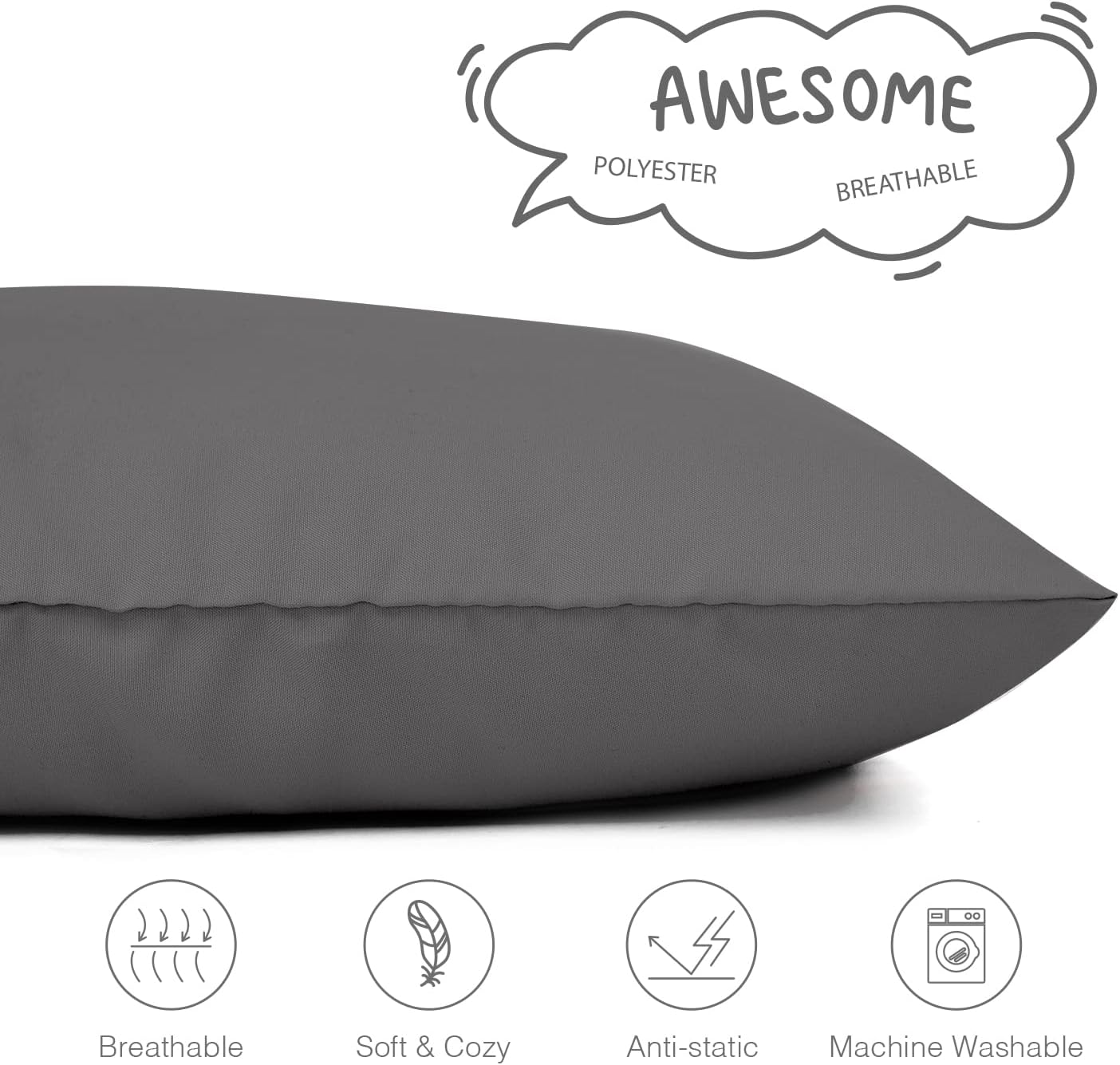 EXQ Home Juego de 2 fundas de almohada de viaje de 14 x 20 pulgadas, fundas de almohada pequeñas para almohadas de bebé de 12 x 16 pulgadas, 13 x 18