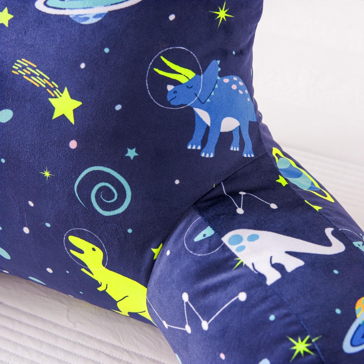 NTBED Almohada de lectura con estampado de dinosaurio, respaldo de cuña con brazos, sofá, TV, relajación, almohada de apoyo para la espalda, cojín