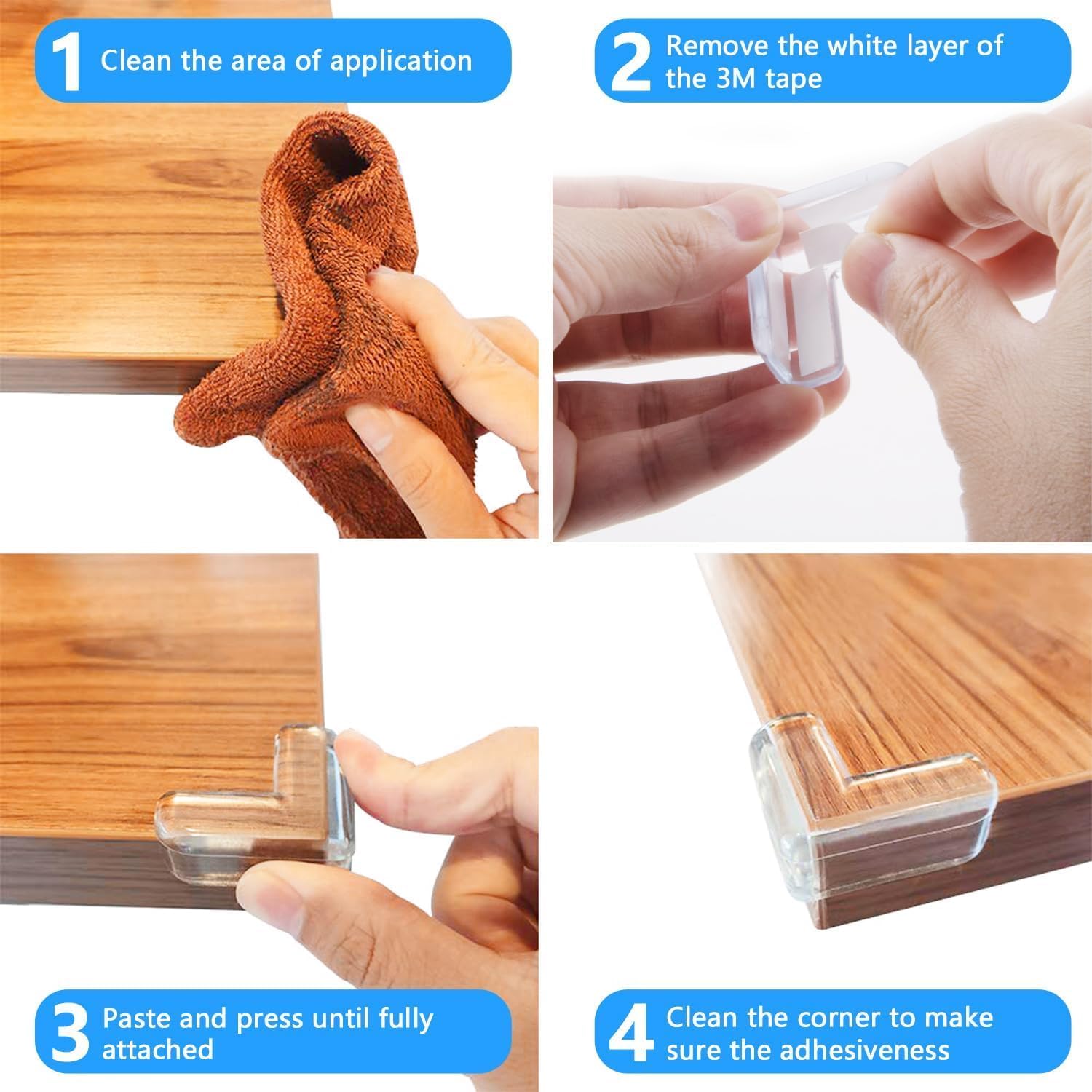 Protector de esquina, paquete de 16 protectores de esquina a prueba de bebés, los mejores protectores de borde de mesa transparentes para mantener