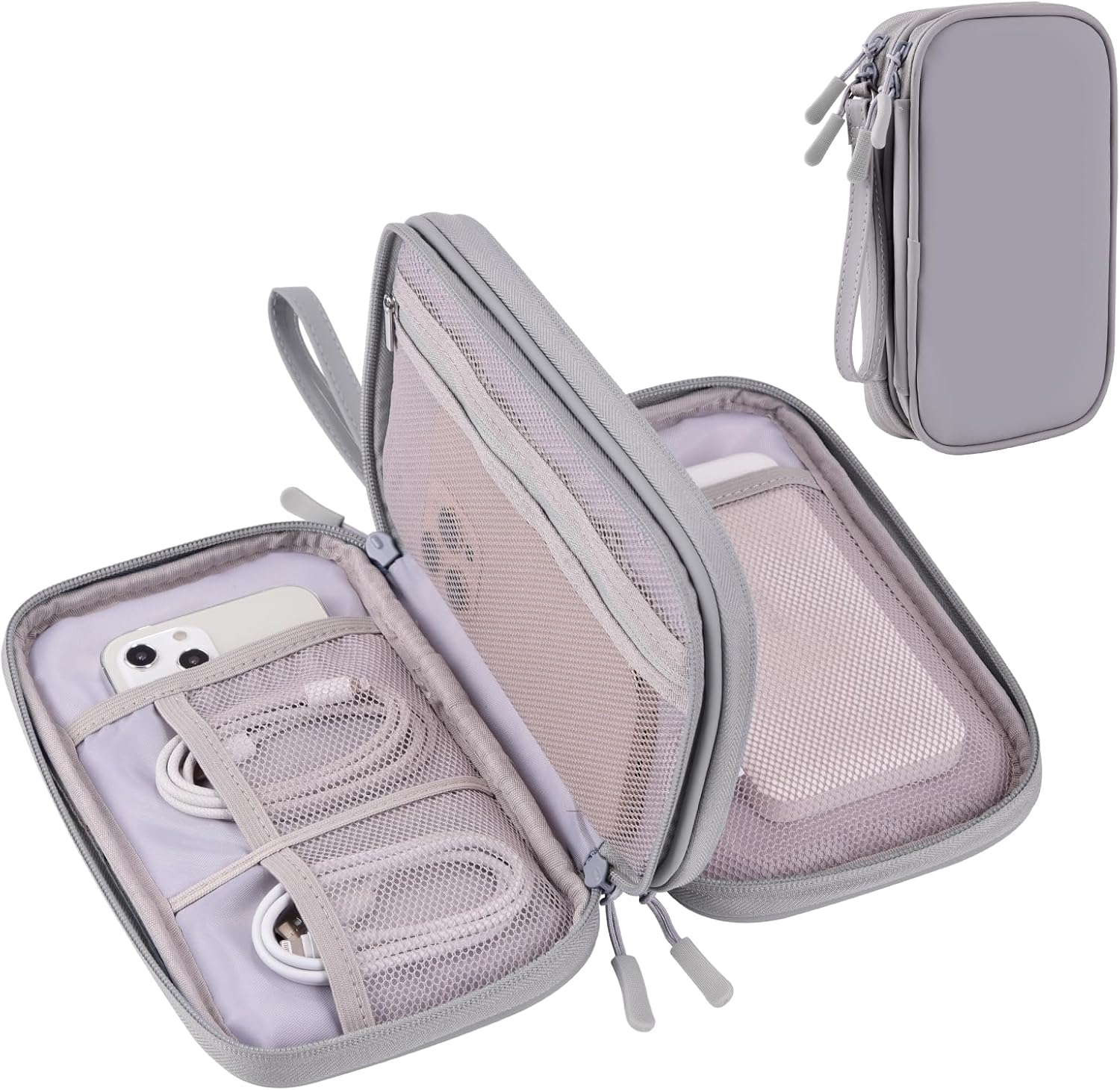 DDgro Organizador de viaje para cables, bolsa para organizar y almacenar electrónica, accesorios técnicos, cables, tarjetas, dinero y llaves, banco