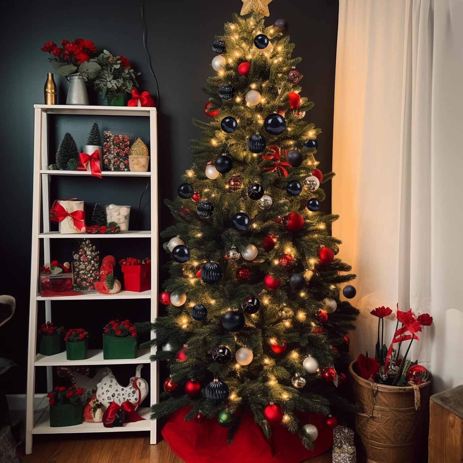 AMS – Bola de Navidad con miniadornos exquisitos, bolas coloridas, decoraciones colgante