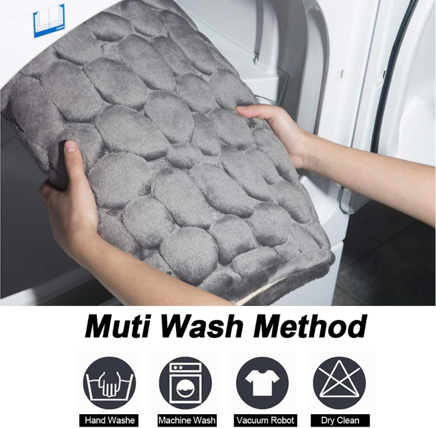 EKYOSHCZ Goodergear – Tapete de baño súper absorbente de 19.7 in x 31.5 in, de espuma viscoelástica, tapete de baño de baño con relieve de