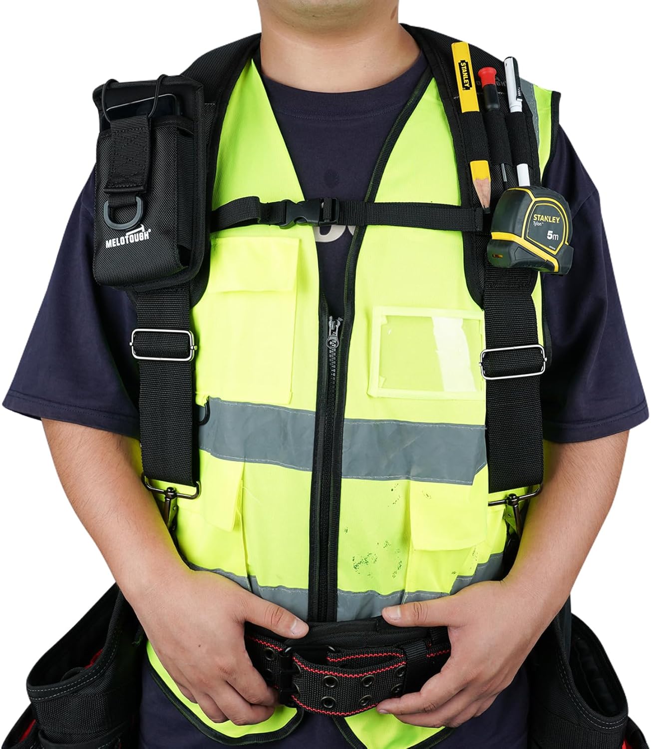 MELOTOUGH Tirantes de cinturón de herramientas para hombres grandes y altos, tirantes acolchados para bolsas de trabajo