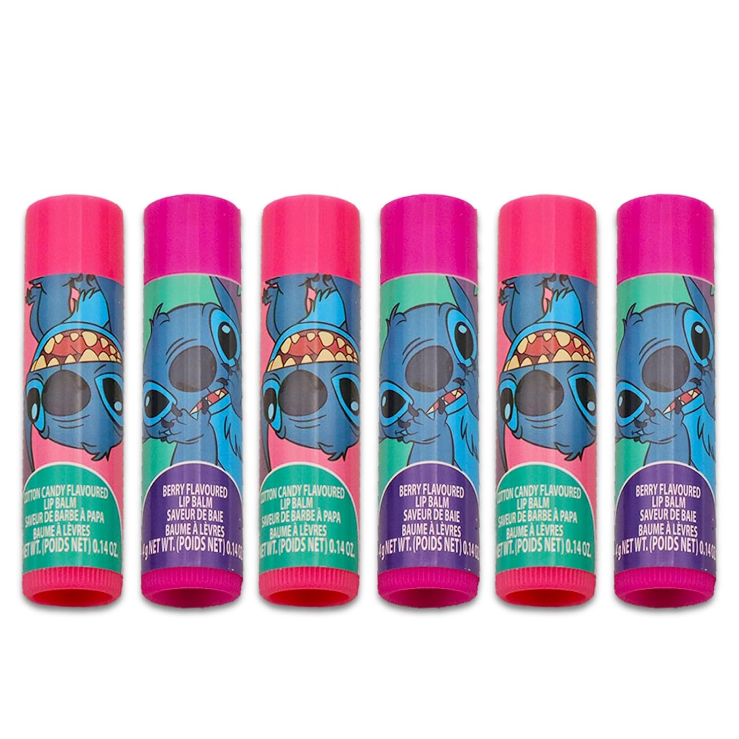 Paquete de tubos de bálsamo labial Stitch para niñas, paquete de 6 bálsamos labiales Stitch en varios sabores más calcomanías, más  Recuerdos de