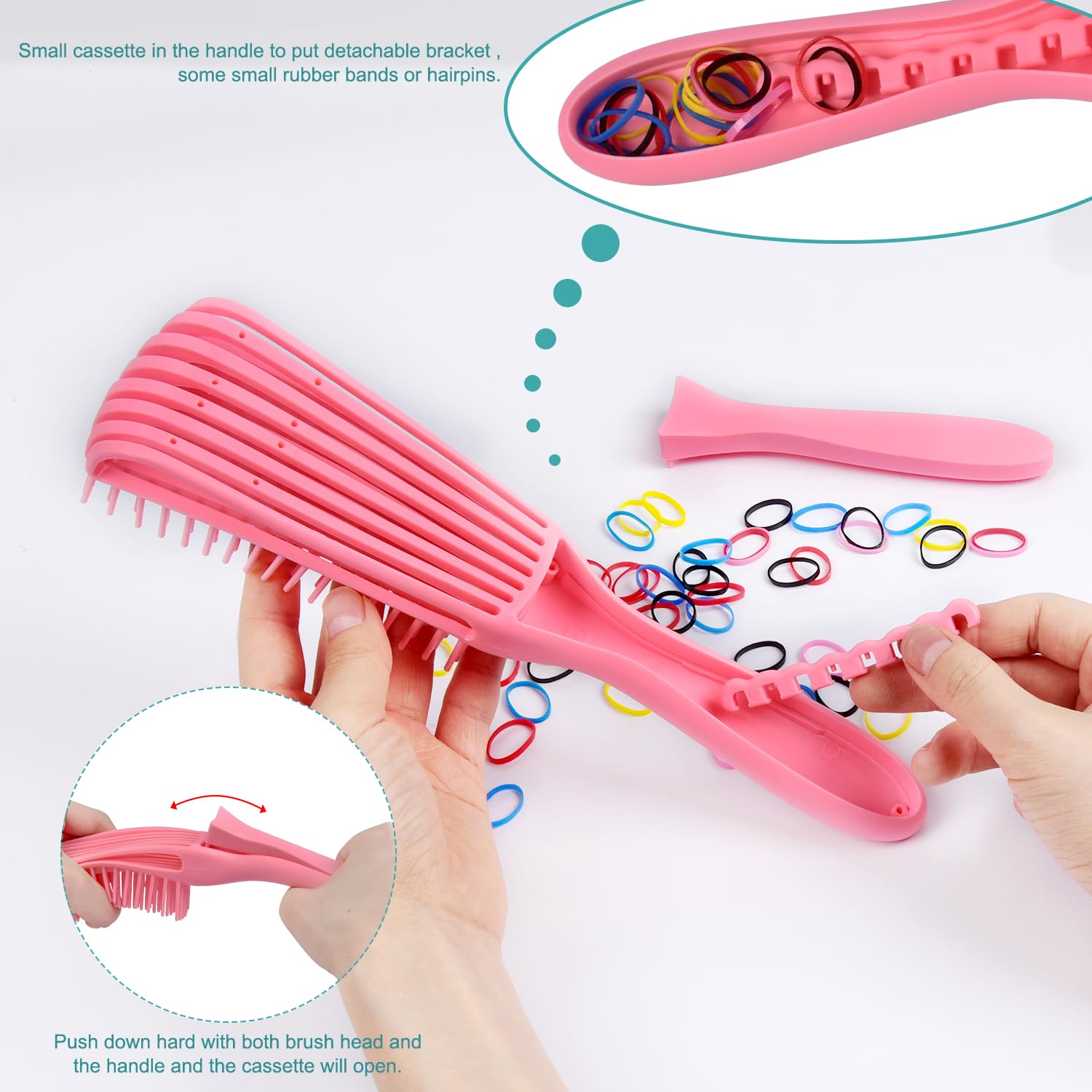 TsMADDTs ez – Paquete de 3 cepillos desenredantes para cabello natural, cepillo desenredante para cabello texturizado de 3a a 4c, rizado, ondulado,