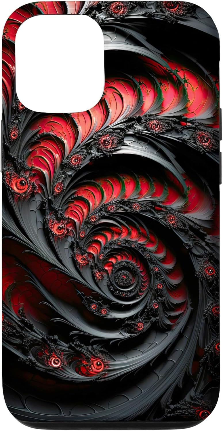 Funda mecánica biomecánica para iPhone 14 Pro Alien Style Pattern