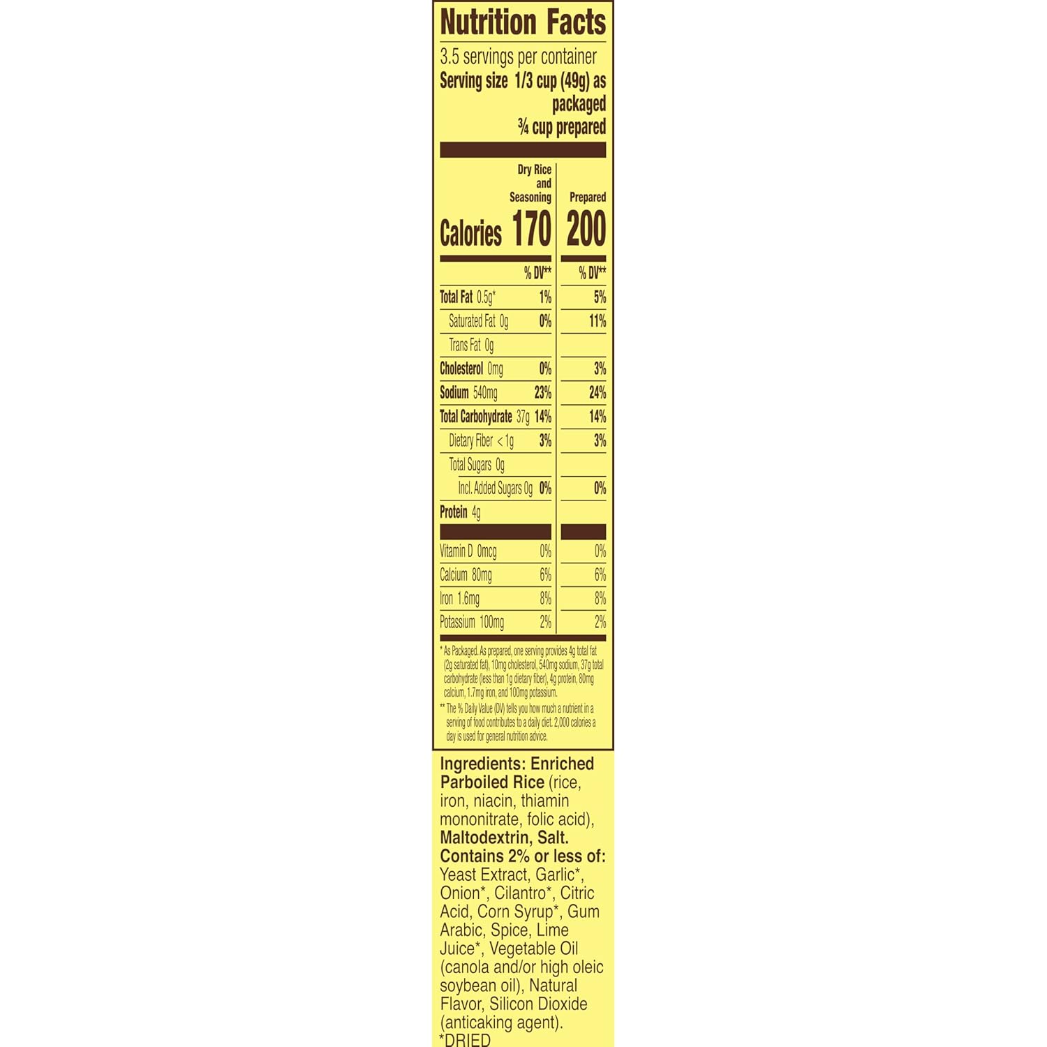 Old El Paso Arroz con cilantro y lima, 6.2 oz