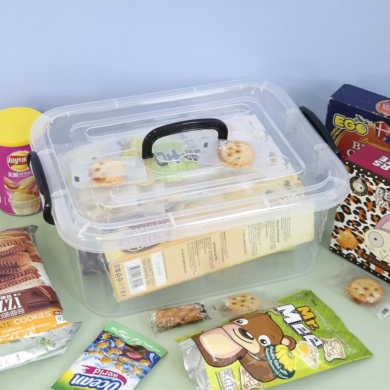 Bringer Paquete de 2 cajas de almacenamiento de plástico, cajas de cierre transparente de 8 L