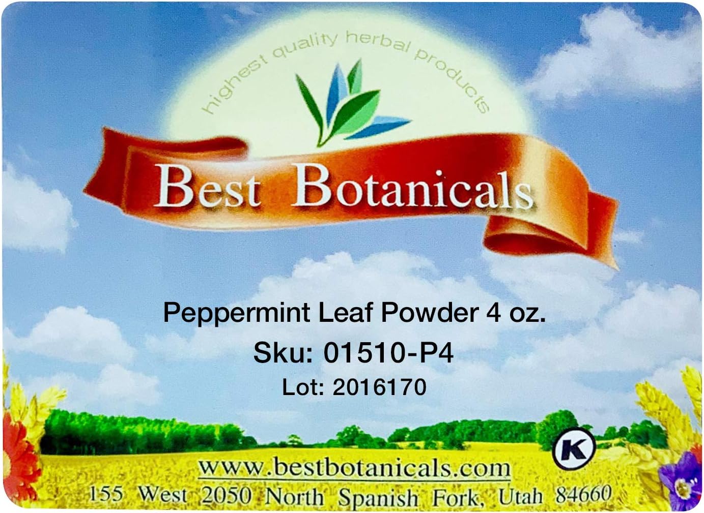 Best Botanicals Polvo de hoja de menta 4 oz.