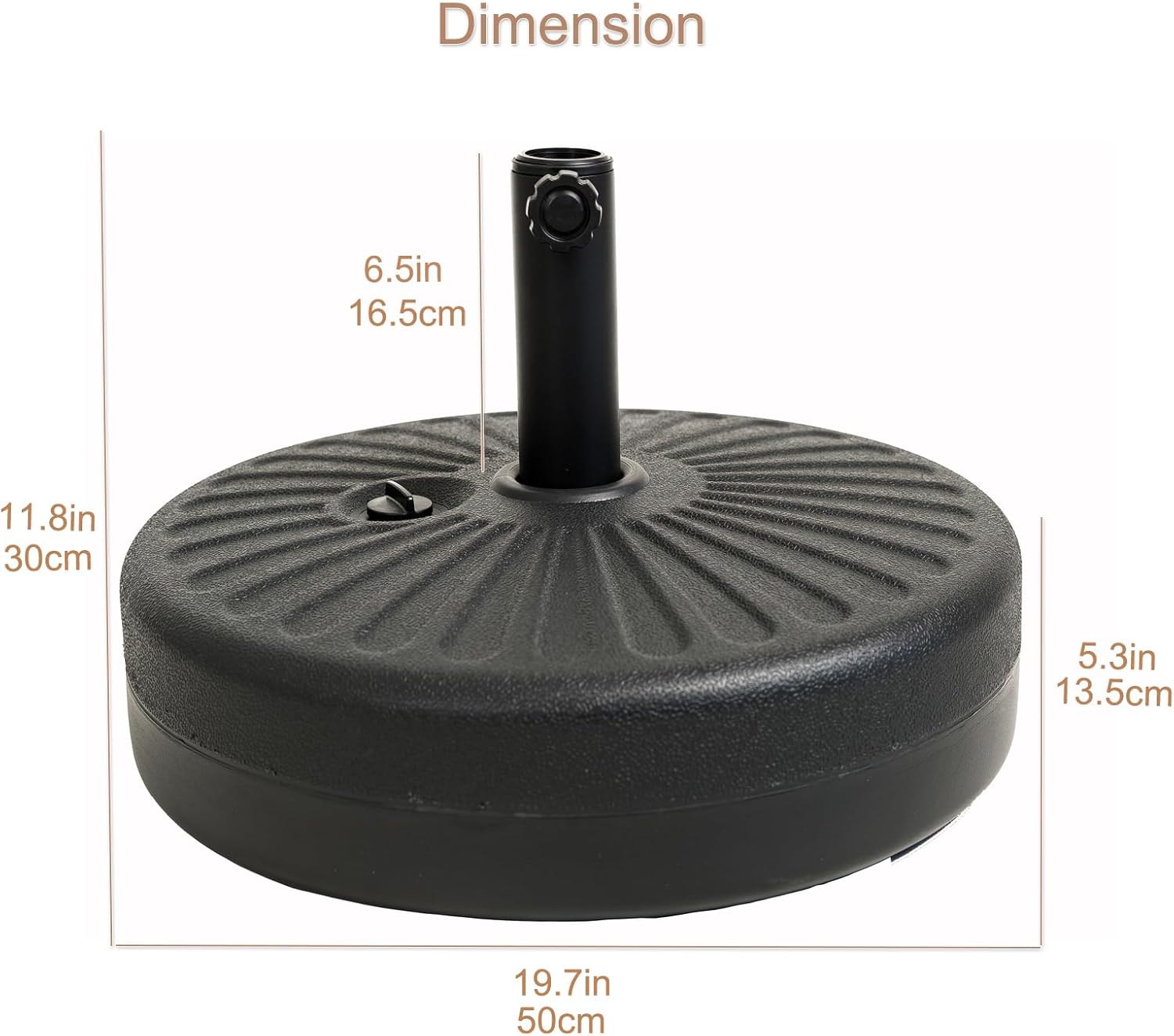 Sombrilla C-Hopetree Cantilever Offset para exterior, con base pesada