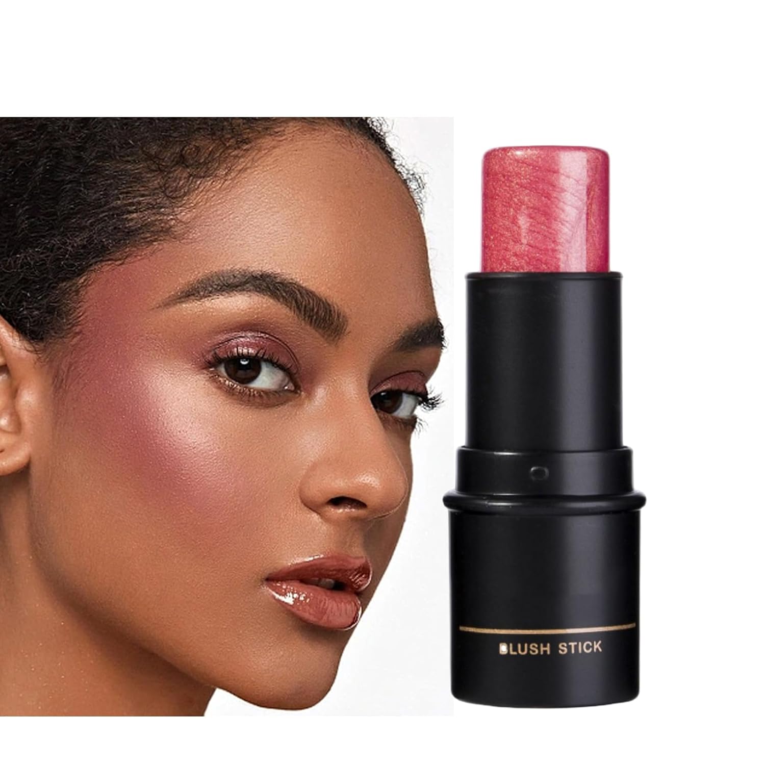 Rouge – Barra de rubor en crema para mejillas y labios, barra de contorno y resaltador multiusos mezclable de larga duración