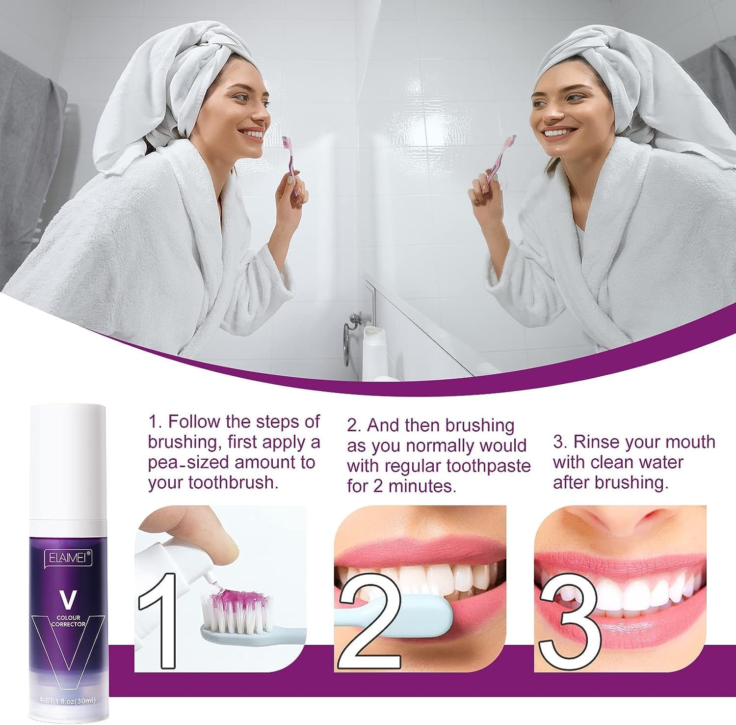 Nivea Men Pasta de dientes morada, 1.06 onzas líquidas, gel blanqueador para dientes, unisex para adultos