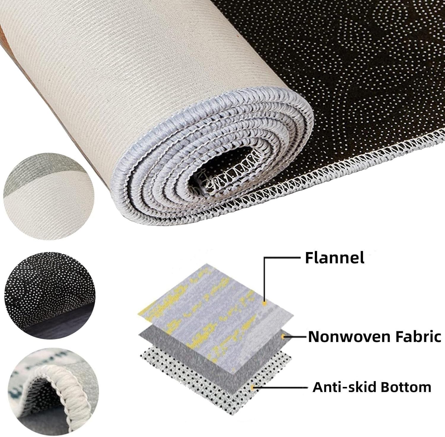 Alfombra simple de área blanca y negra, moderna, geométrica a rayas marrones, suave, antideslizante, lavable a máquina, para estudio, entrada,