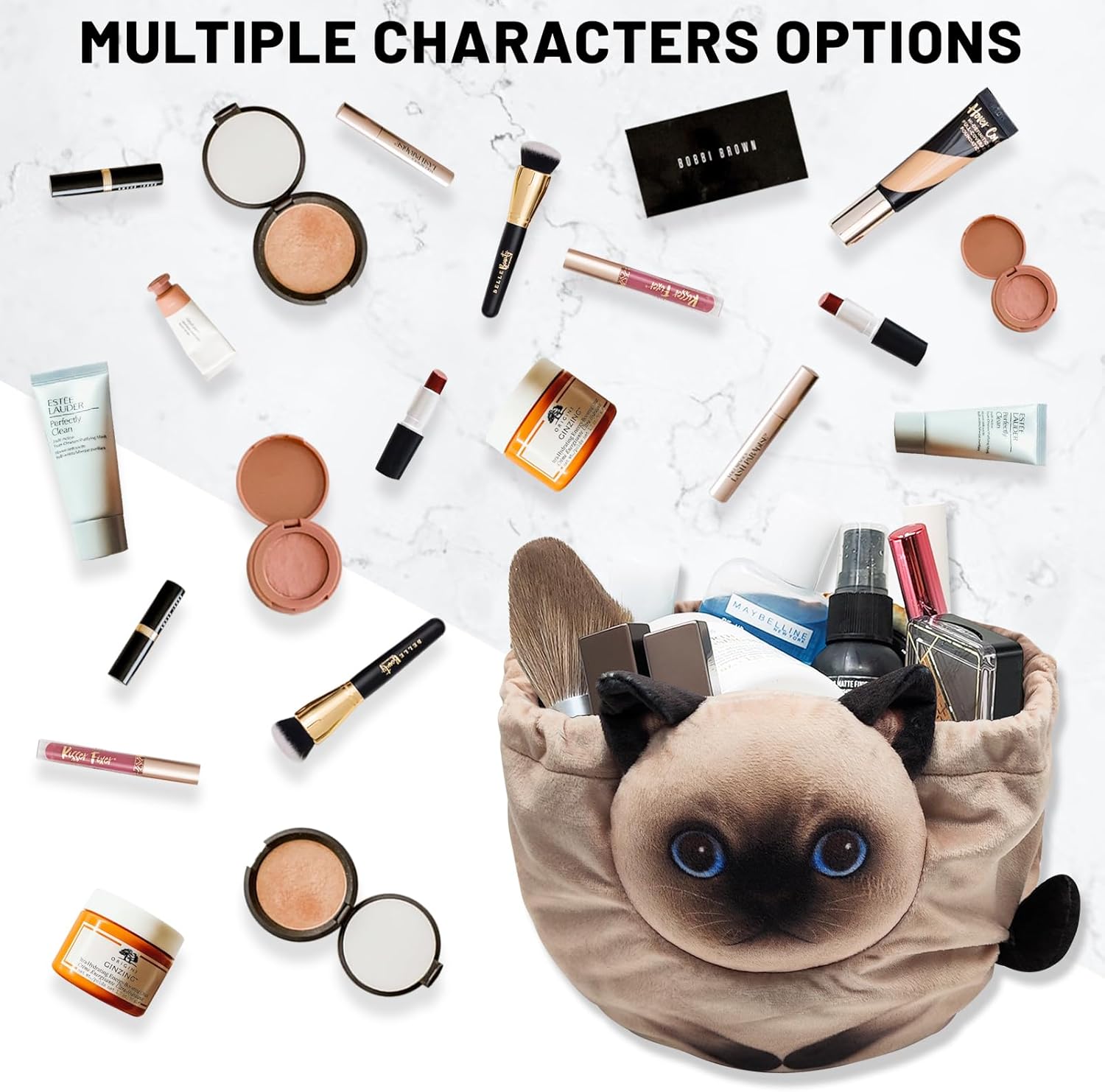 Bolsa de maquillaje con cordón, bolsa de maquillaje para gatos, organizador de maquillaje de viaje, bolsa de cosméticos, regalo de gato para