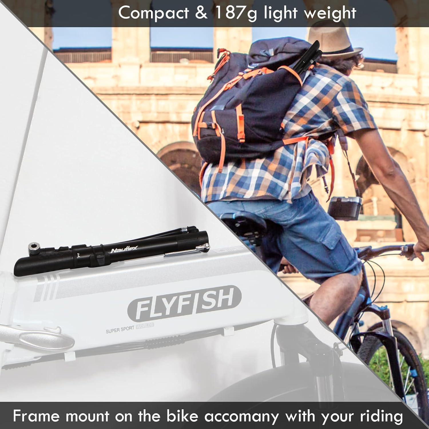 Mini bomba de bicicleta con medidor de presión, alta presión de 120 PSI, bomba de bicicleta portátil, se adapta a Schrader y Presta, montaje de