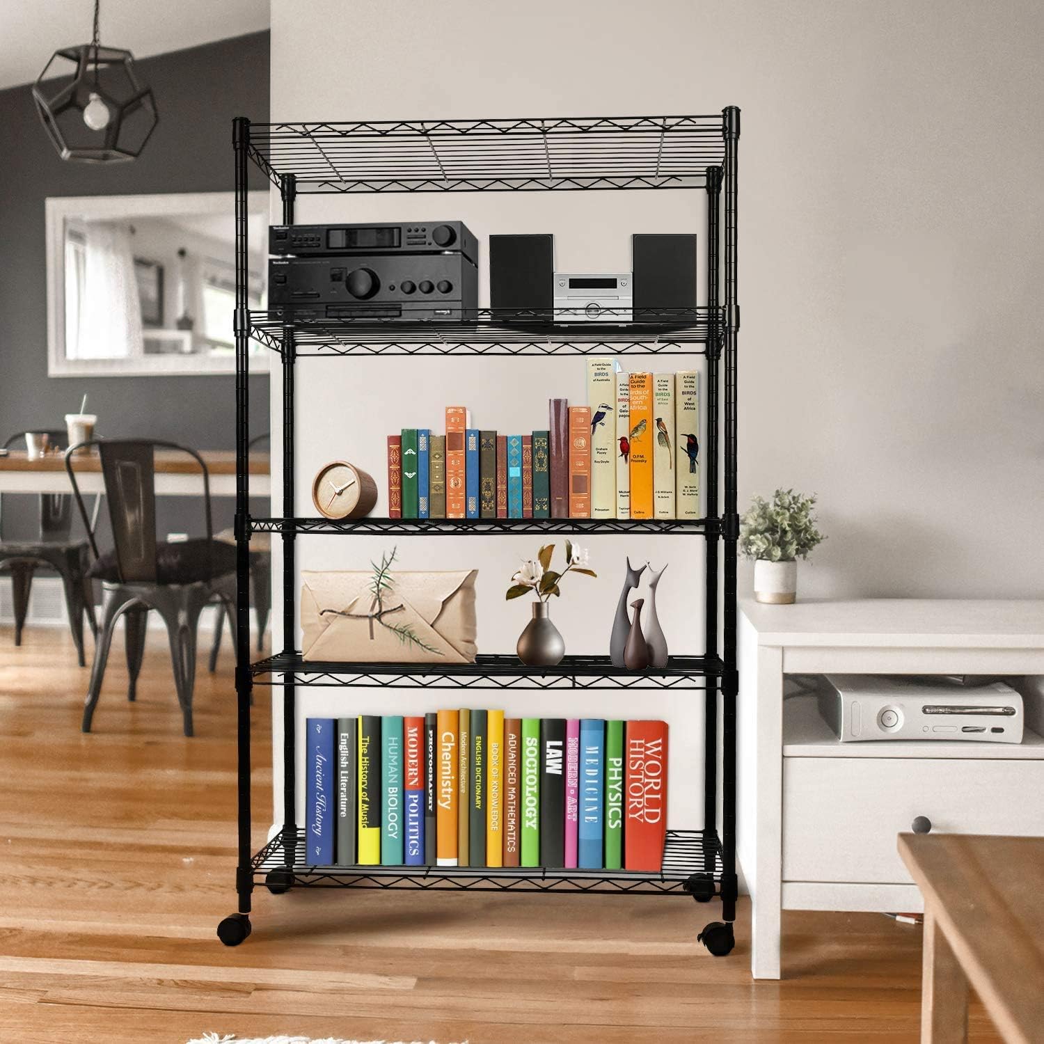 Estantería resistente de 5 estantes, capacidad de 1250 libras, 29.92 pulgadas de profundidad x 13.98 pulgadas de ancho x 62.99 pulgadas de alto, 5