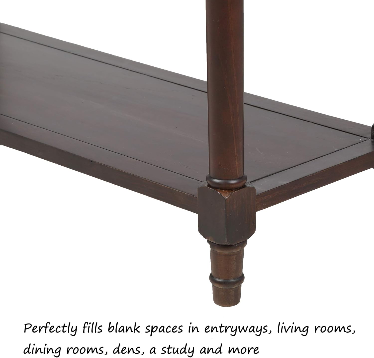 P PURLOVE Mesa de sofá con cajones, mesa de entrada, mesa consola de madera con dos cajones de almacenamiento y parte inferior para sala de estar
