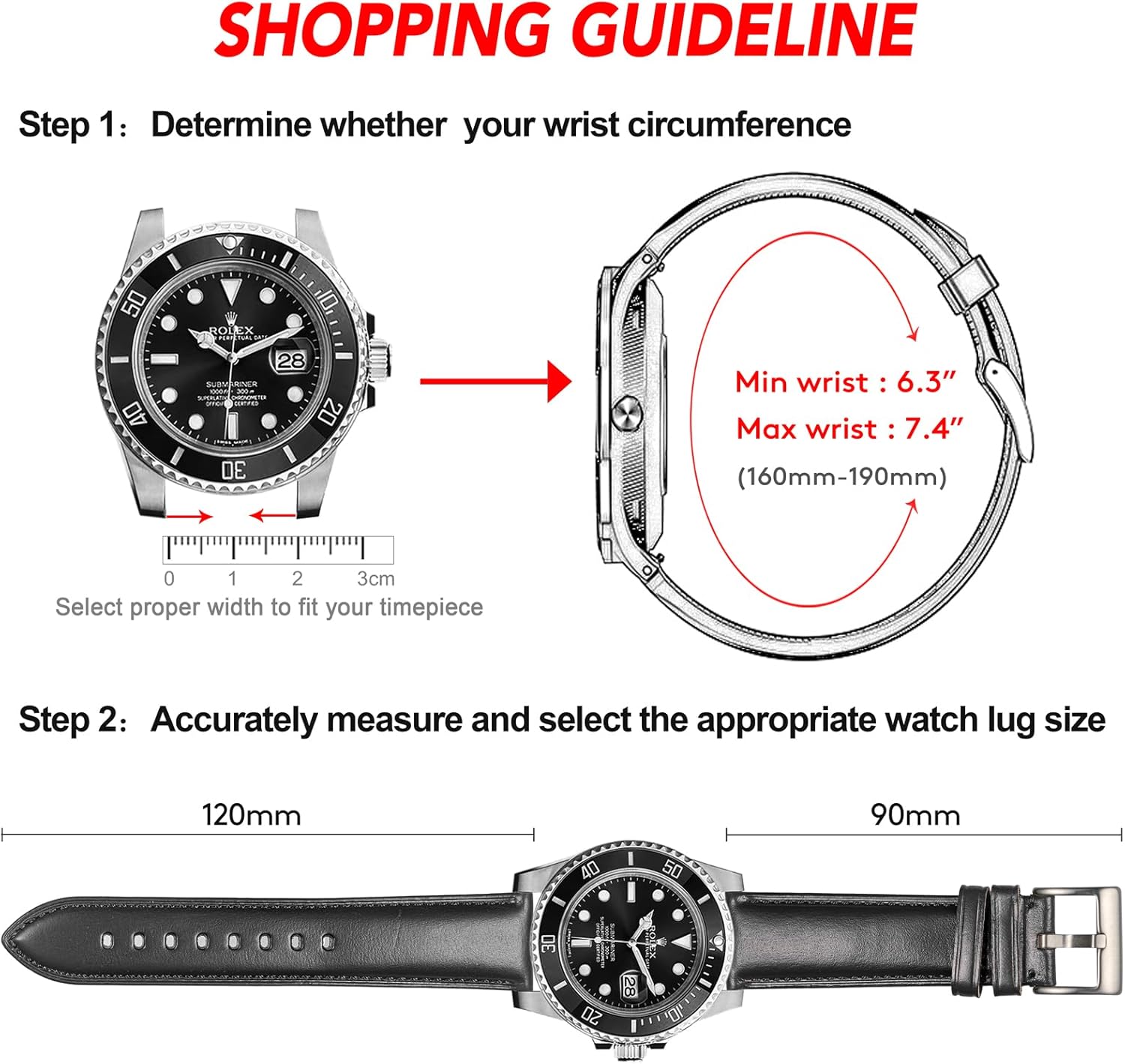 Horween – Correa de reloj de piel de liberación rápida de 0.709 in, 0.748 in, 0.787 in, 0.827 in, 0.866 in, envoltura de repuesto para Galaxy Watch