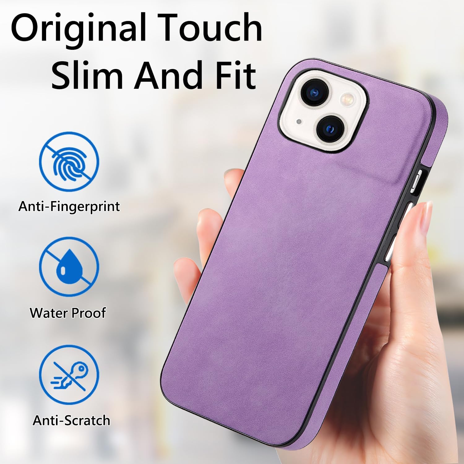 Asuwish Funda de teléfono para iPhone 13 de 6.1 pulgadas con protector de pantalla de vidrio templado y funda de cuero delgada y suave, accesorios