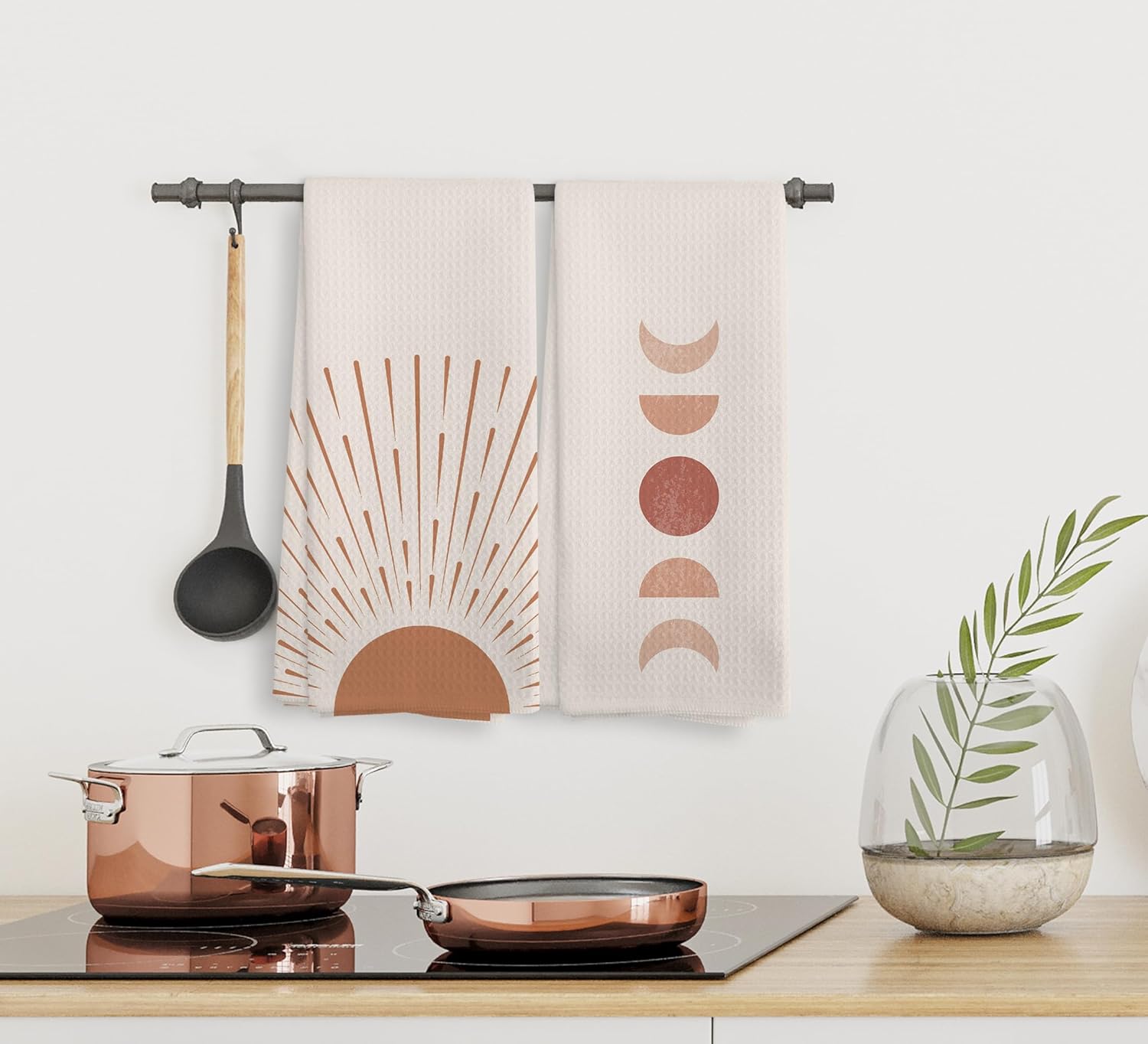 Juego de 2 paños de cocina y paños de cocina bohemios absorbentes y paños de cocina para baño, regalos bohemios para mujeres y niñas, 16 x 24
