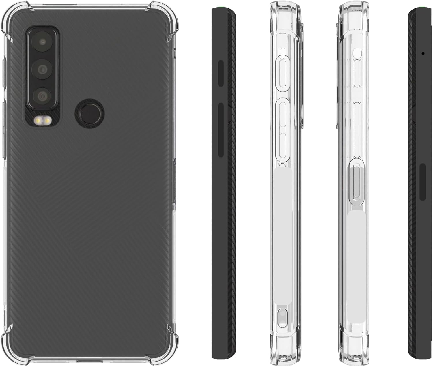 Funda compatible con Moto Defy 2 5G para CAT S75 soporte plegable adhesivo protección a prueba de golpes transparente