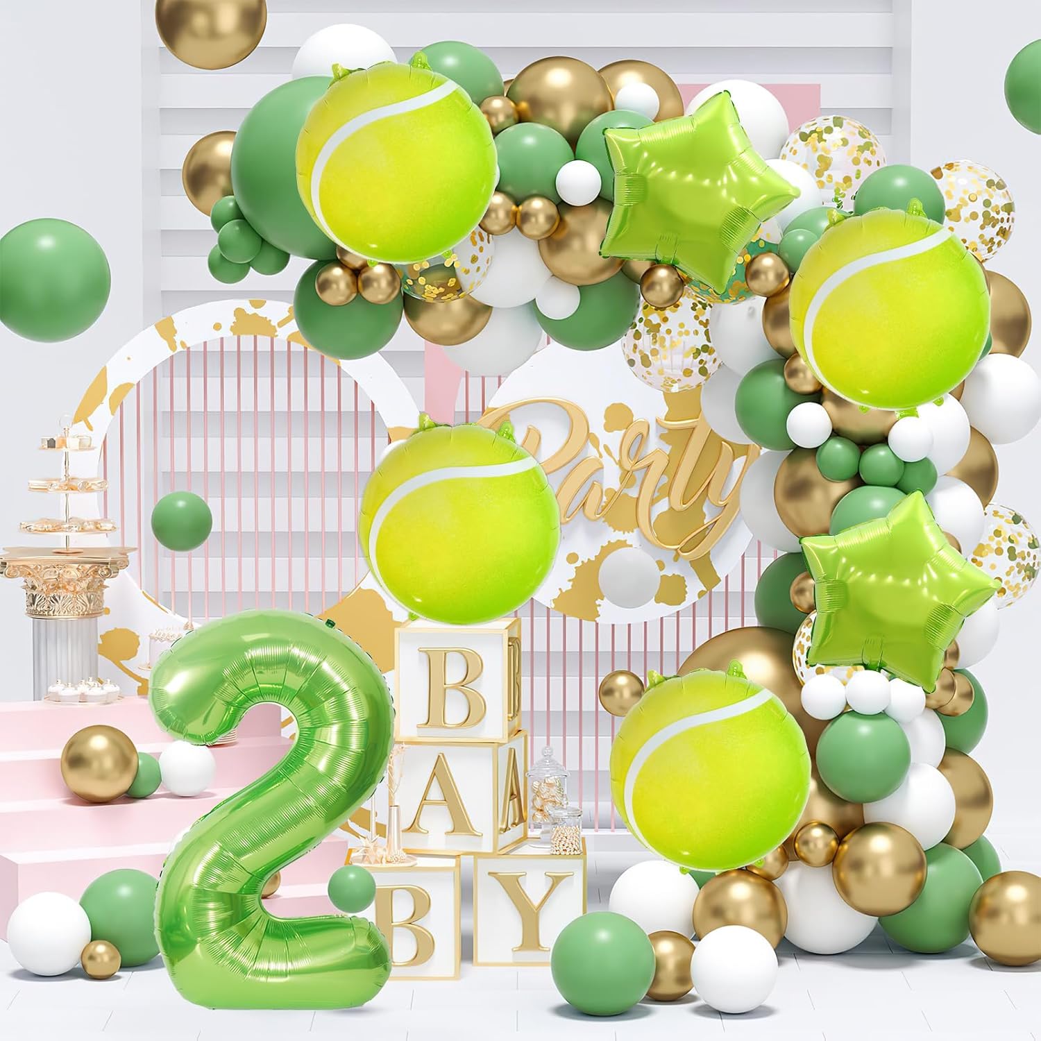 7 decoraciones para fiestas de tenis, cumpleaños, globos de aluminio Mylar para hombres, mujeres y niños, suministros de fiesta temática deportiva