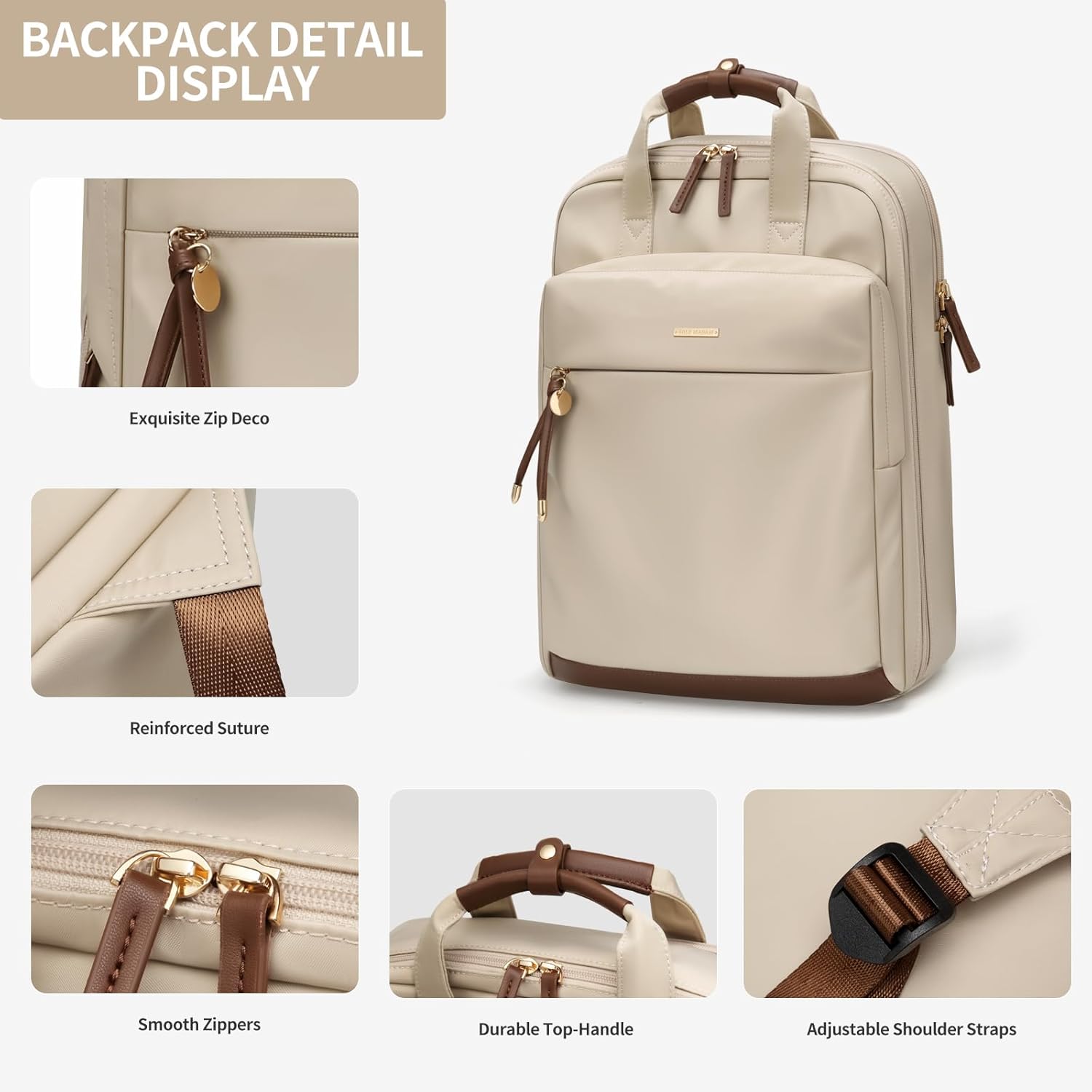 Mochila para laptop para mujer, diseño inteligente, bolsa de trabajo universitaria, mochilas de negocios para viajes y negocios, se adapta a
