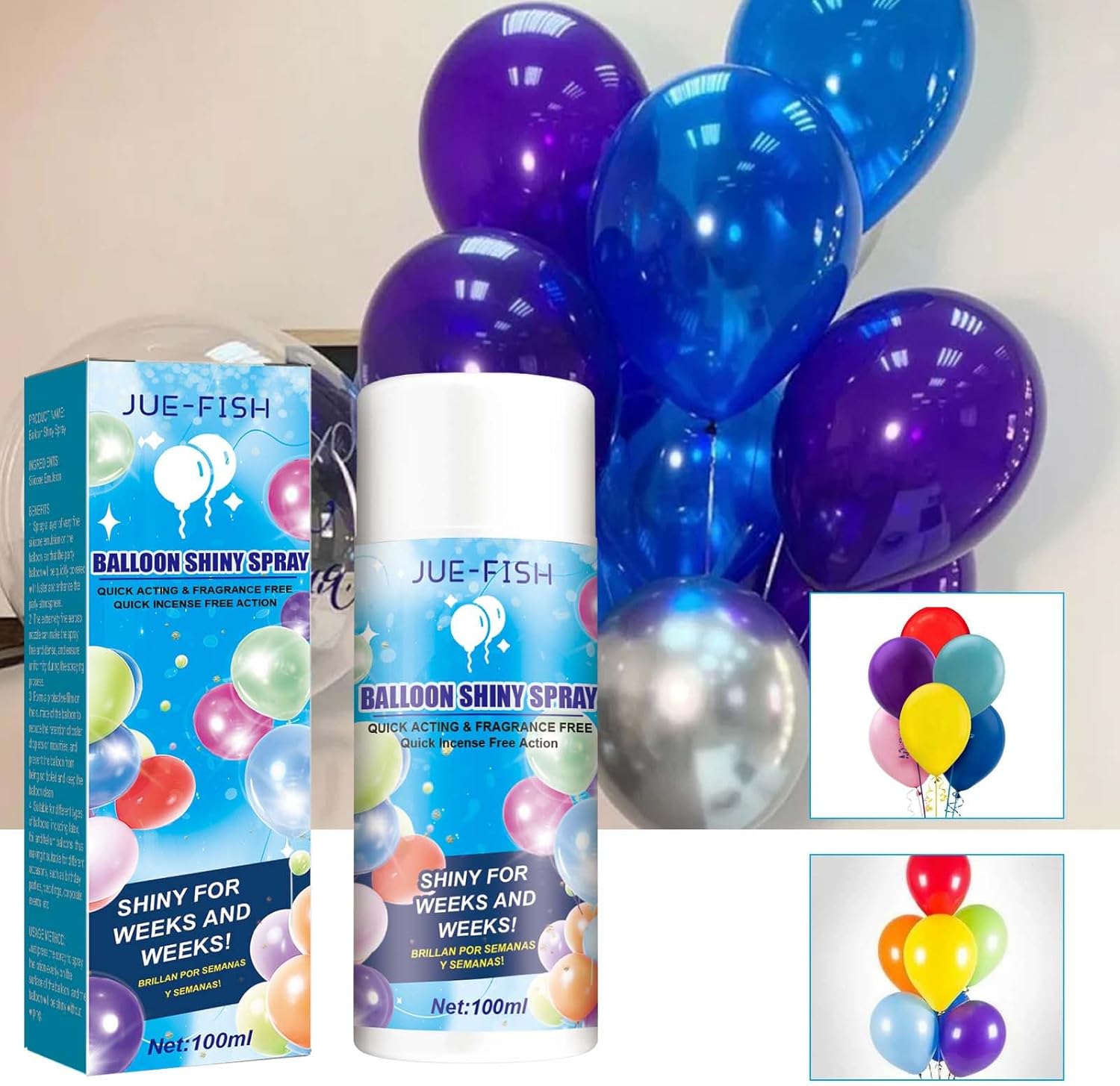 Spray de brillo para globos, 3.4 fl oz, aerosol de brillo para globos, globos de látex ultra brillante, aerosol de brillo para globos, para