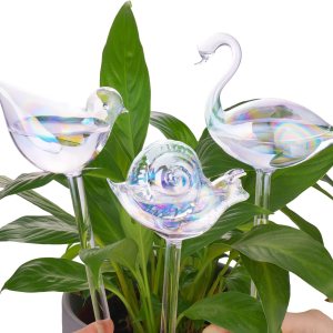 NiHome Bombillas de vidrio con autorriego para plantas, paquete de 3 unidades, perlas iridiscentes, macetas para el hogar, para macetas para regar NiHome Bombillas de vidrio con autorriego para plantas, paquete de 3 unidades, perlas iridiscentes, macetas para el hogar, para macetas para regar