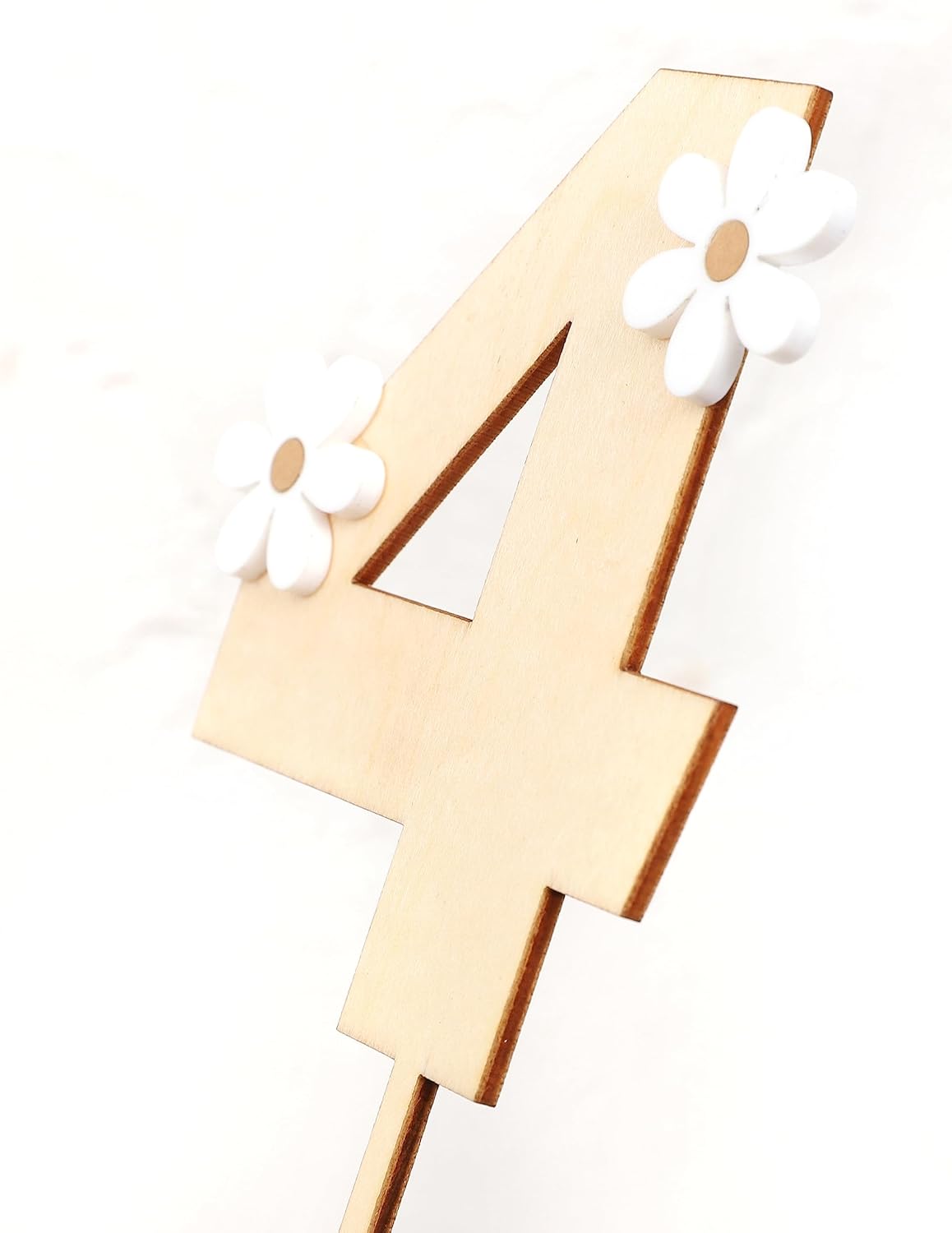 Decoración de madera para pastel de margaritas para 4 cumpleaños, decoración de fiesta de cumpleaños de margaritas, cumpleaños retro, cumpleaños