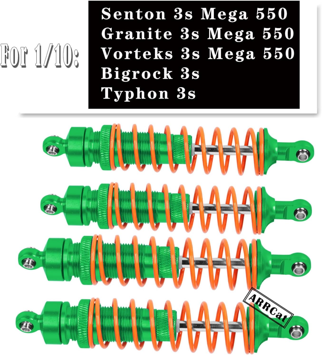 RC Shocks – Piezas de actualización para camión 110 Arrma Senton 4X4 Granite 4X4 Vorteks 4X4 Arrma Bigrock 4X4 Typhon 4X4 RC, 4 piezas de aluminio