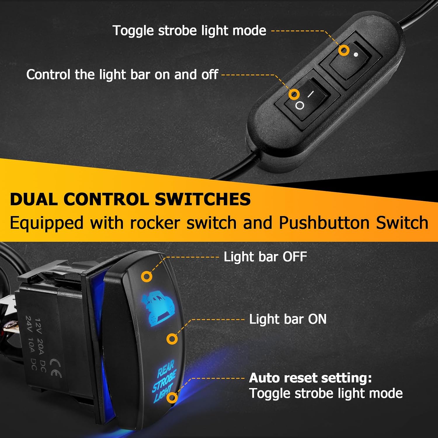 WeiSen Barra de luz LED trasera de 30 pulgadas, barra de luz estroboscópica LED con luces de marcha, freno, marcha atrás y direccional, compatible
