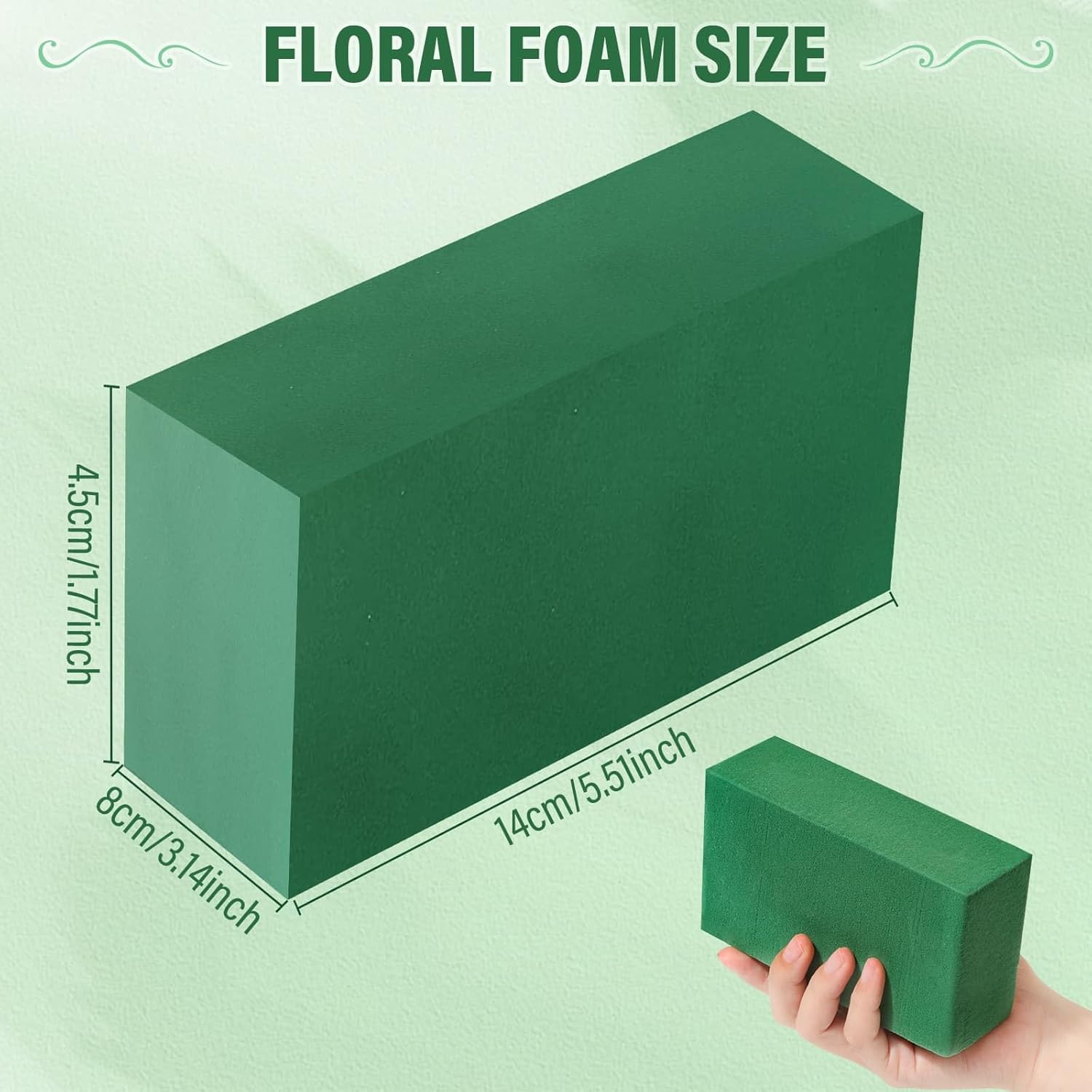 6 bloques de espuma floral para arreglos florales, espuma floral verde húmeda y seca para bodas, cumpleaños, decoración del hogar (tamaño pequeño
