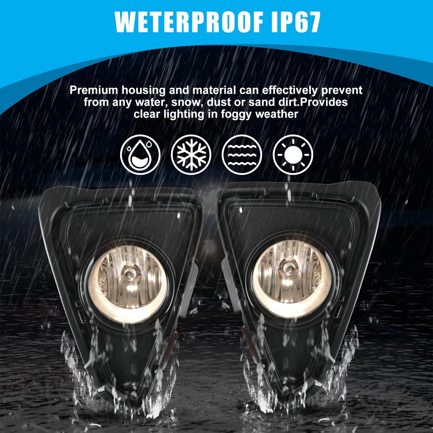 CPW Conjunto de luces antiniebla compatible con Toyota RAV4 2016-2018, par de luces antiniebla de conducción de lente transparente, juego de