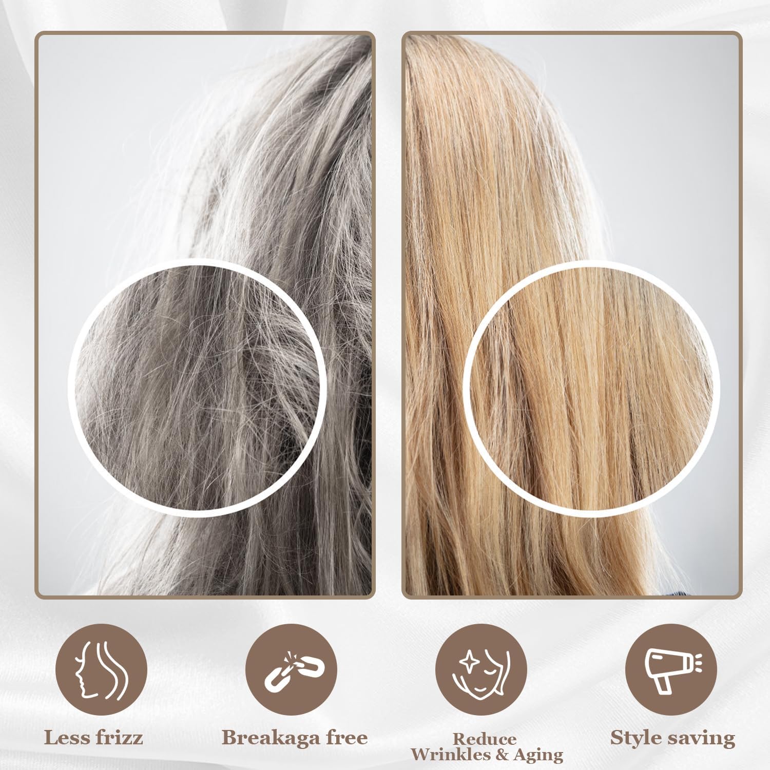 Adubor – Funda de almohada de seda de 22 momme, para el pelo y la piel, fundas 100% seda de morera natural