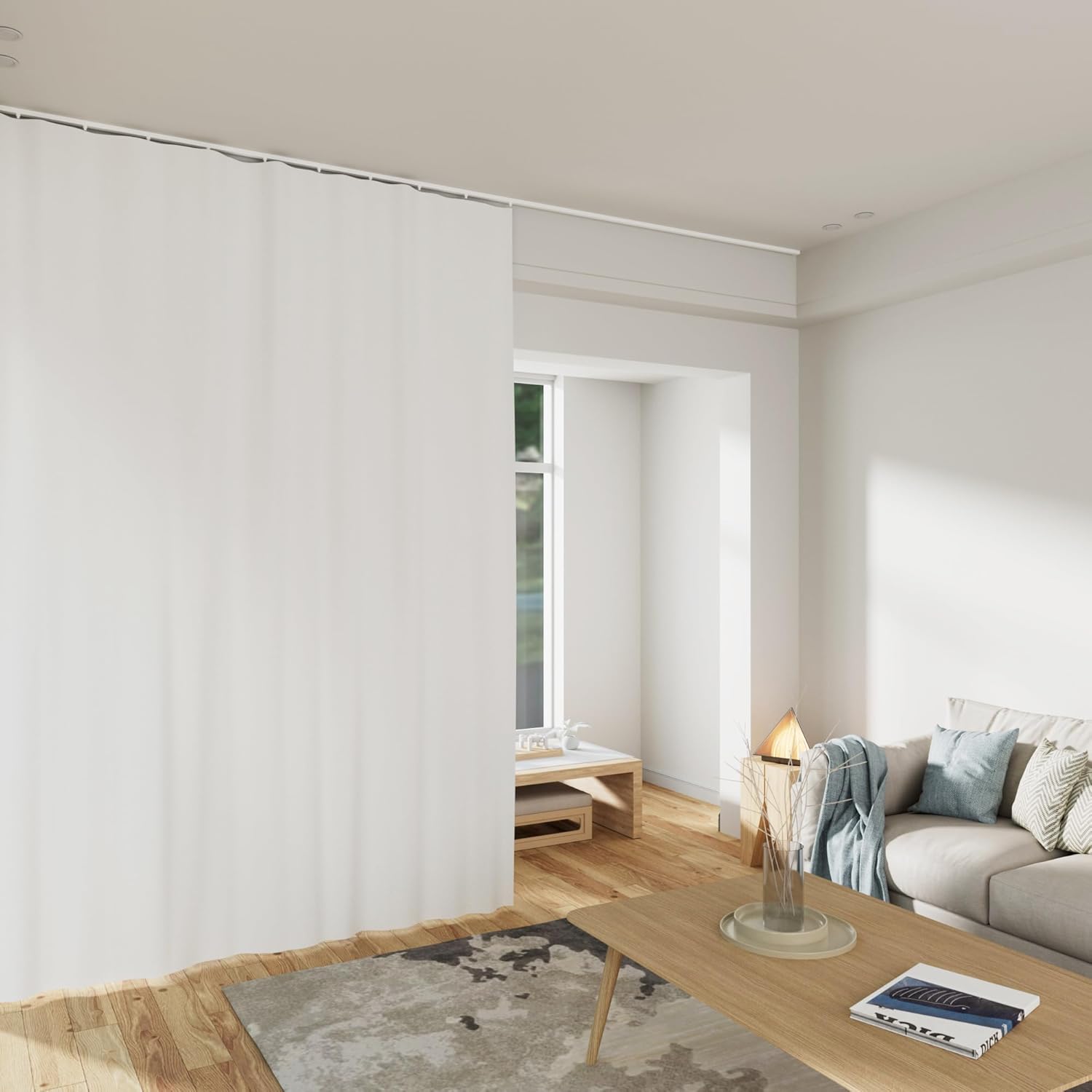 MaKefeile Cortinas divisoras de habitación, cortina de privacidad totalmente opacas, panel de cortina de privacidad con aislamiento térmico para