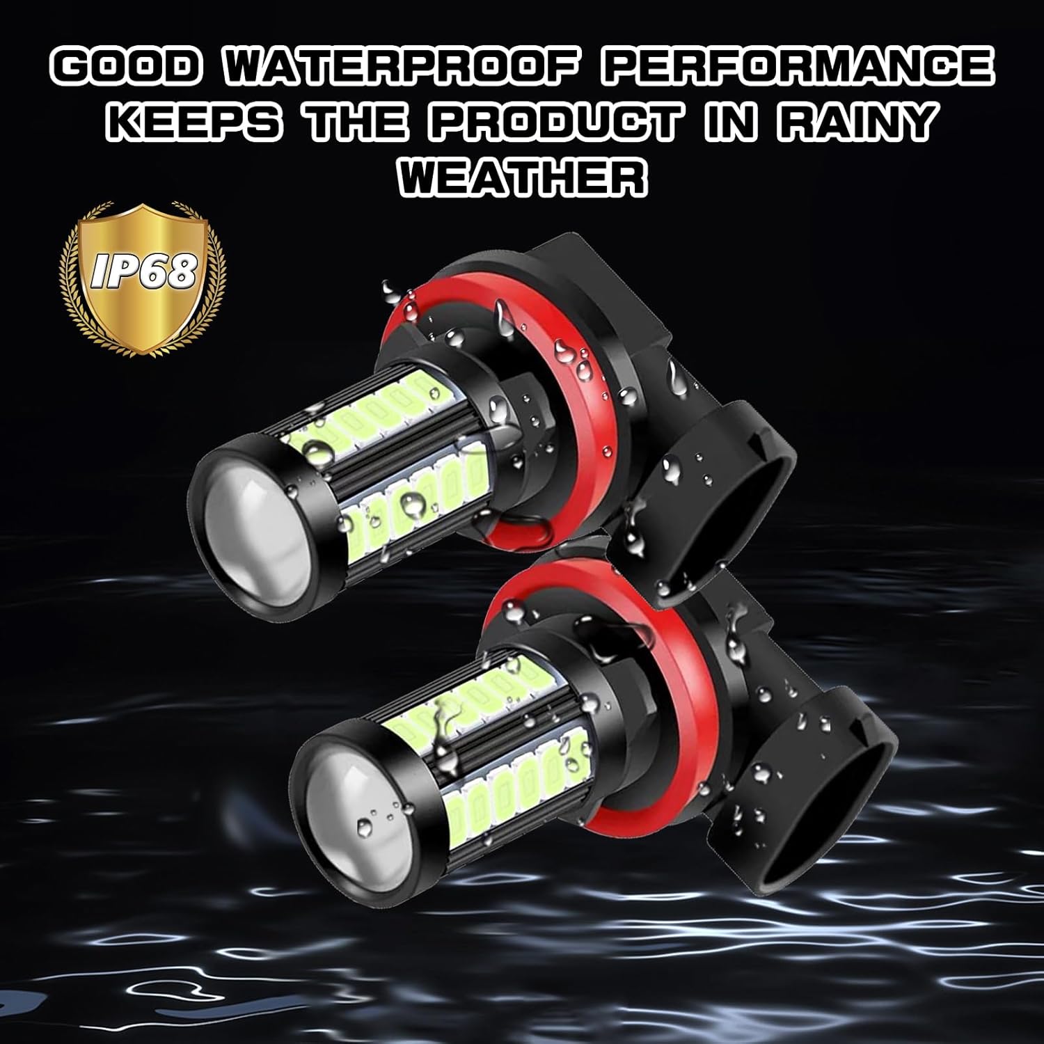 qboonpt Bombillas LED H11 antiniebla para faros delanteros, 6500 K, xenón azul, 2800 lúmenes, bombilla de luz diurna súper brillante, 5730 chips de