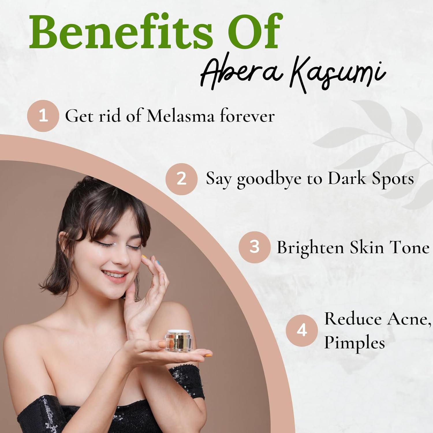 ABERA Kasumi – Crema brillante, tratamiento de melasma para cara, removedor de manchas oscuras para la cara, ilumina con parche dorado para los ojos