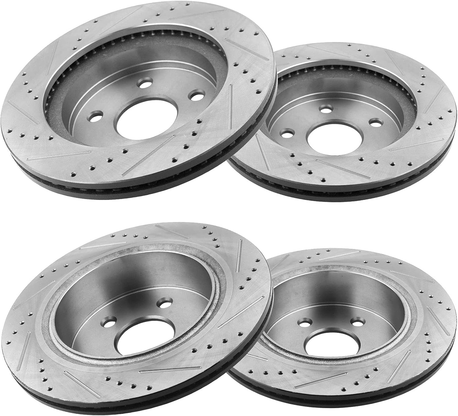 Kit de pastillas de freno y rotores delanteros y traseros para Dodge Ram 1500 Durango, Chrysler Aspen Rotor de freno de disco perforado y ranurado y