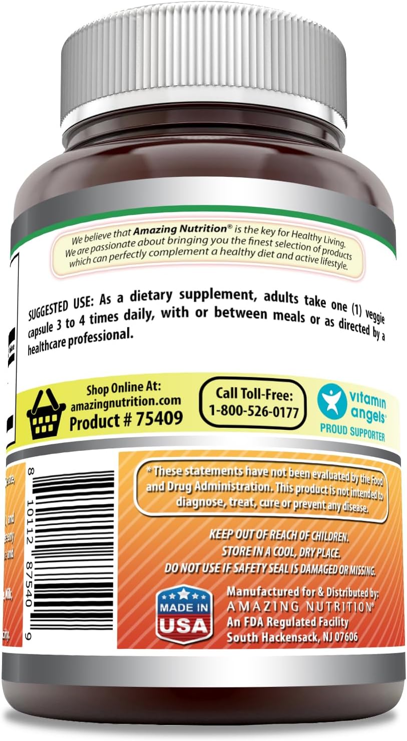 Amazing Formulas Bromelain 500mg 2400 GDU, cápsulas vegetarianas  Sin OMG  Sin gluten  Fabricado en Estados Unidos  Ideal para vegetarianos (240