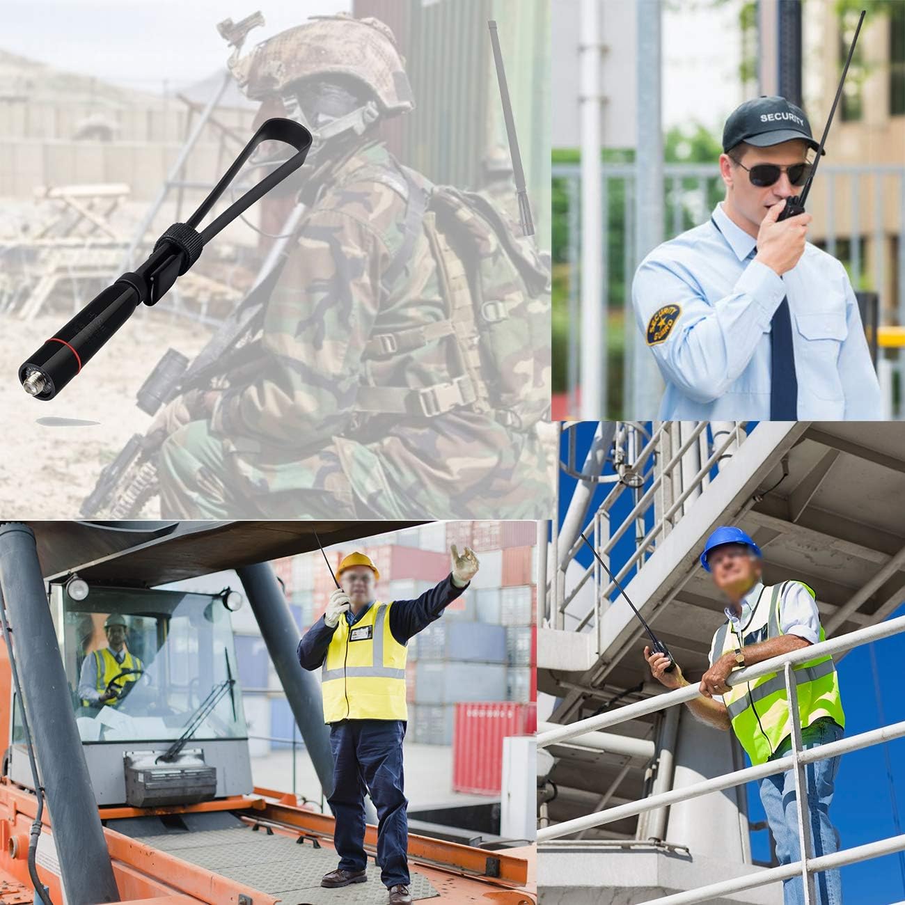 HYS SMA-Antena de mano de doble banda de 15.3 pulgadas súper plegable VHFUHF (144430 Mhz) antena para radios BaoFeng uv-5r uv-82 f8hp BF-F8+ Kenwood