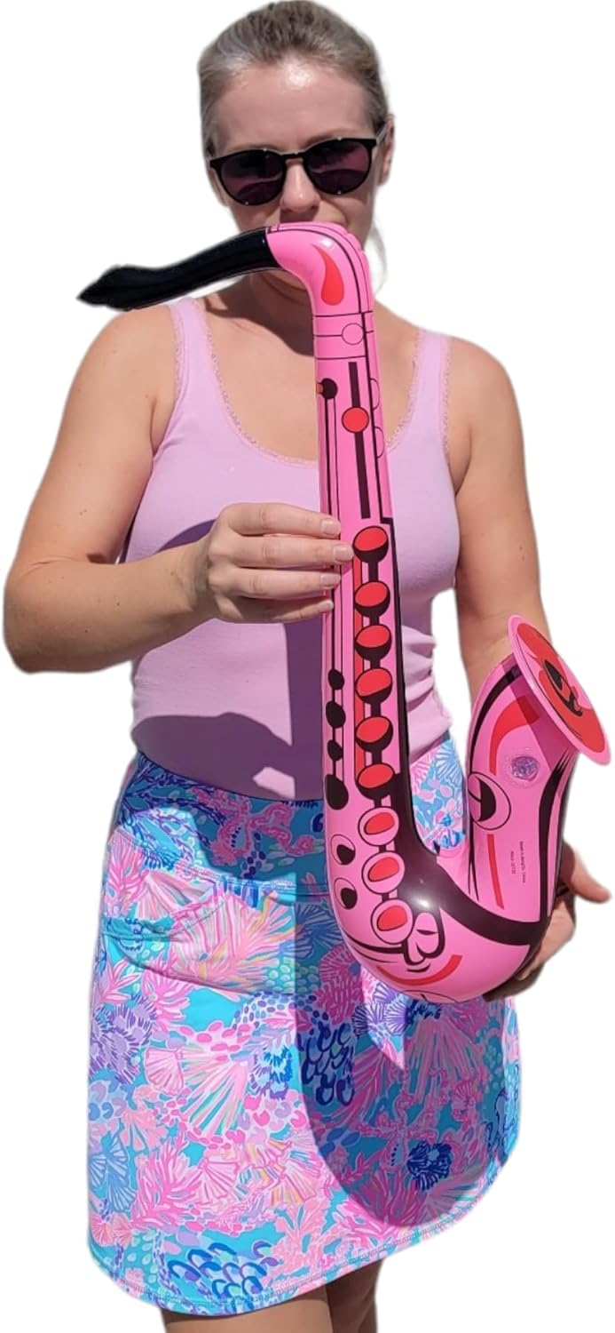 Saxofón colorido de 22 pulgadas infla (3 colores), instrumento musical inflable para juego simulado, concierto, jazz, sesión de fotos, cabina,