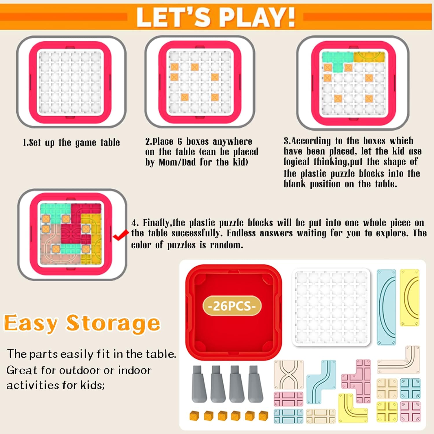 Rompecabezas de bloques de plástico para niños, rompecabezas de cerebro de juguete Tangram Jigsaw Inteligencia Bloques rusos Juego STEM Montessori