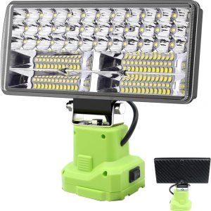 Luces de trabajo LED inalámbricas de 6000 lm de 38 W, compatibles con batería Ryobi de 18 V20 V, linterna portátil súper brillante, luz de Luces de trabajo LED inalámbricas de 6000 lm de 38 W, compatibles con batería Ryobi de 18 V20 V, linterna portátil súper brillante, luz de