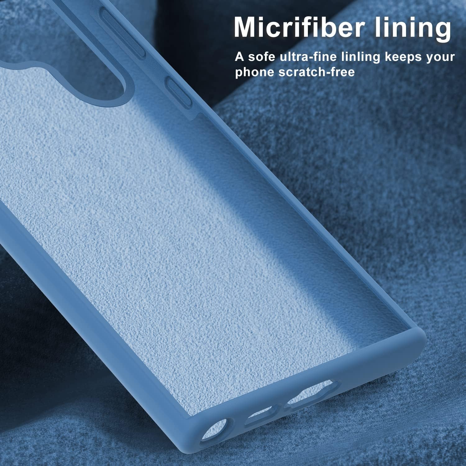 bemal Funda para Samsung Galaxy S23 Ultra, funda de silicona líquida sedosa de ajuste delgado, forro de microfibra resistente a los arañazos,