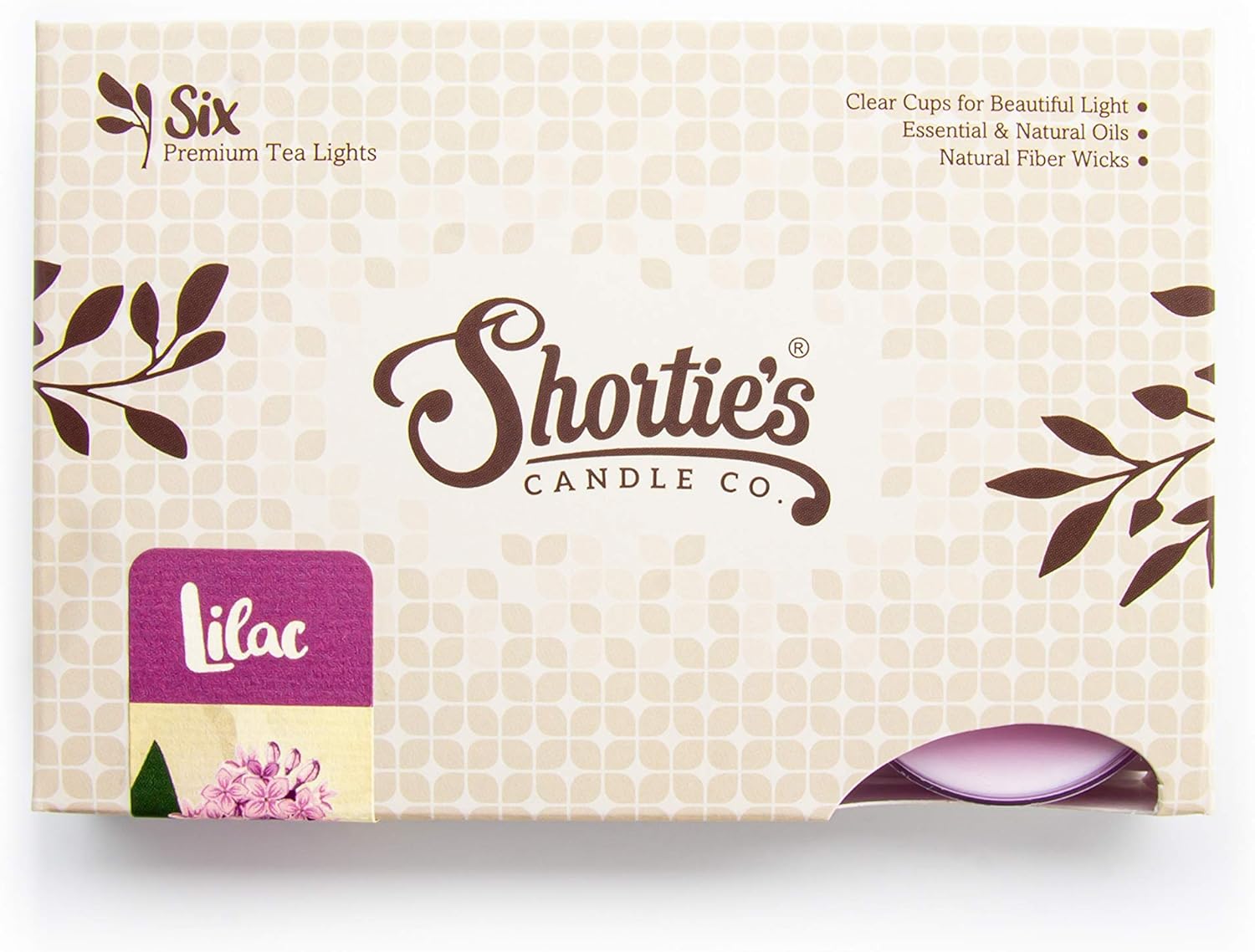 Pure Lilac – Paquete múltiple de velas de té de alta calidad, altamente perfumadas con aceites esenciales y naturales, 12 velas de té moradas,