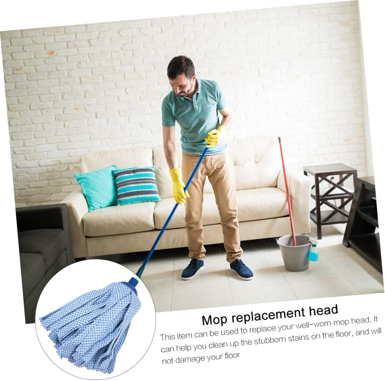 STOBAZA 6 piezas de repuestos para trapeador en seco para reemplazar el agua, cabezal de cocina, absorbe el agua, absorbente de trabajo, herramienta